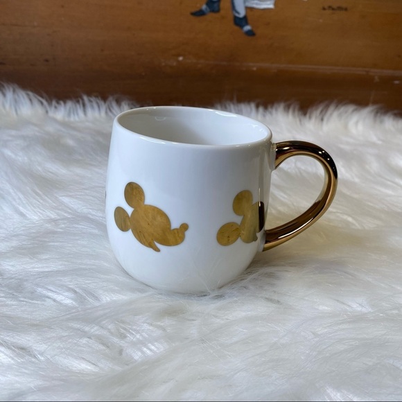 Disney x Target Gold Foil Micky Mouse Profile White Porcelain Coffee Mug - Picture 3 of 8